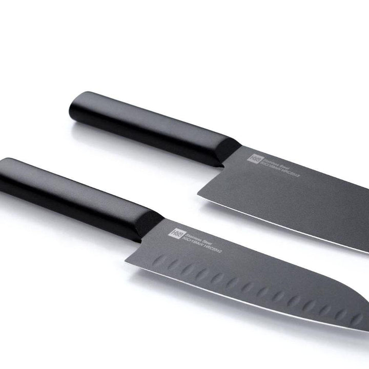HUOHOU 2PCS/Set Cool Black Stainless Steel Knife Nonstick Knife Set 7inch Anti-Bacteria Kitchen Chef Knife Slicing Knife From - Trendha