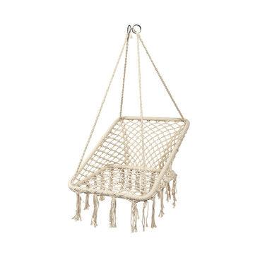 Outdoor & Indoor Hammock Chair Hanging Cotton Rope Macrame Swing Seat Rope Balcony Garden Hanging Chair - Trendha