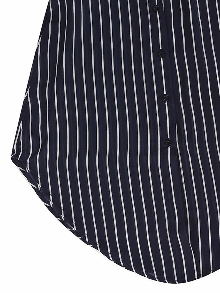 ZANZEA Stripe Printed Button Sleeveless Blouses - Trendha