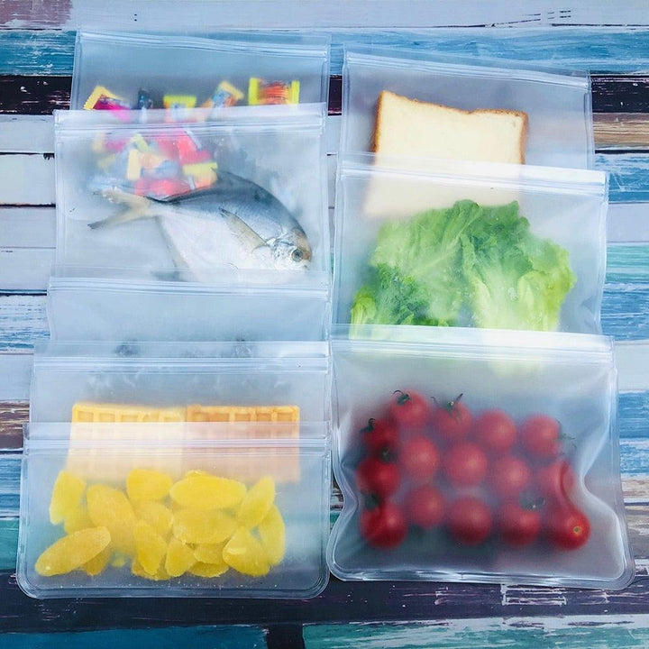 Reusable Leakproof Silicone Ziplock Food Bag Set (12 Pcs) - Trendha