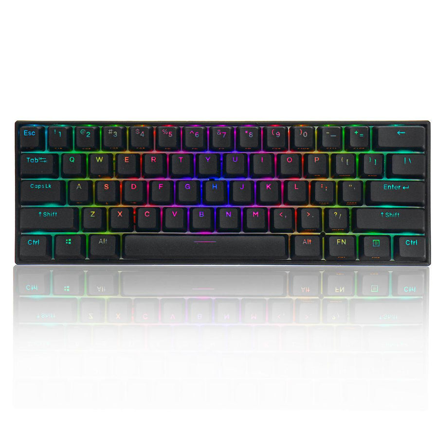 FEKER 61 Keys Mechanical Gaming Keyboard 60% NKRO bluetooth 5.0 Type-C Gateron Switch PBT Double Shot Keycap RGB Keyboard - Trendha