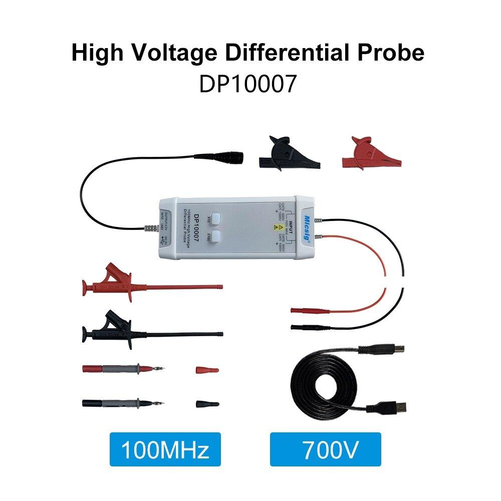 Micsig DP10007 Oscilloscope High Voltage Differential Probe 100MHz+70V Oscilloscope Probe Kit - Trendha