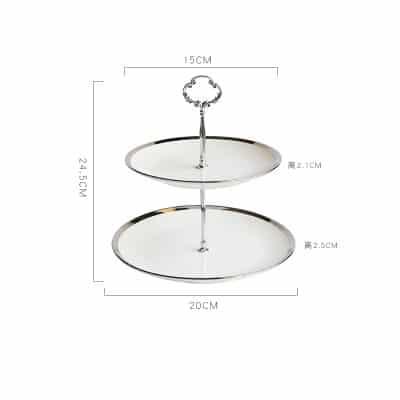Ceramic Cake Stand in Gold and Silver - Trendha