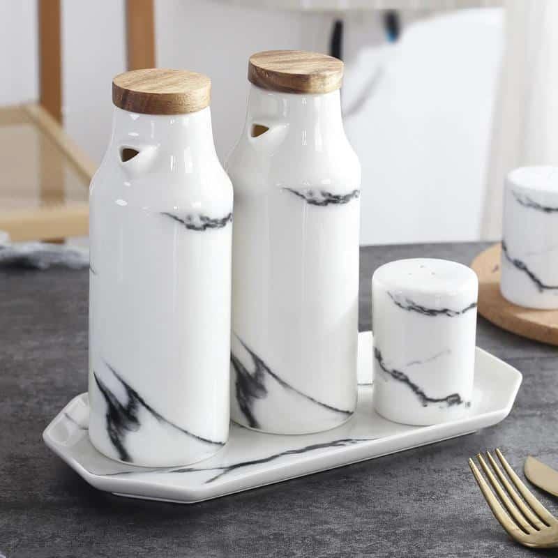 Ceramic Salt And Pepper Oil Bottle Porcelain