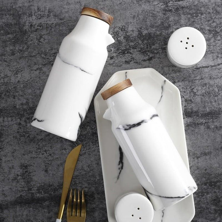 Ceramic Salt And Pepper Oil Bottle Set Porcelain - Trendha