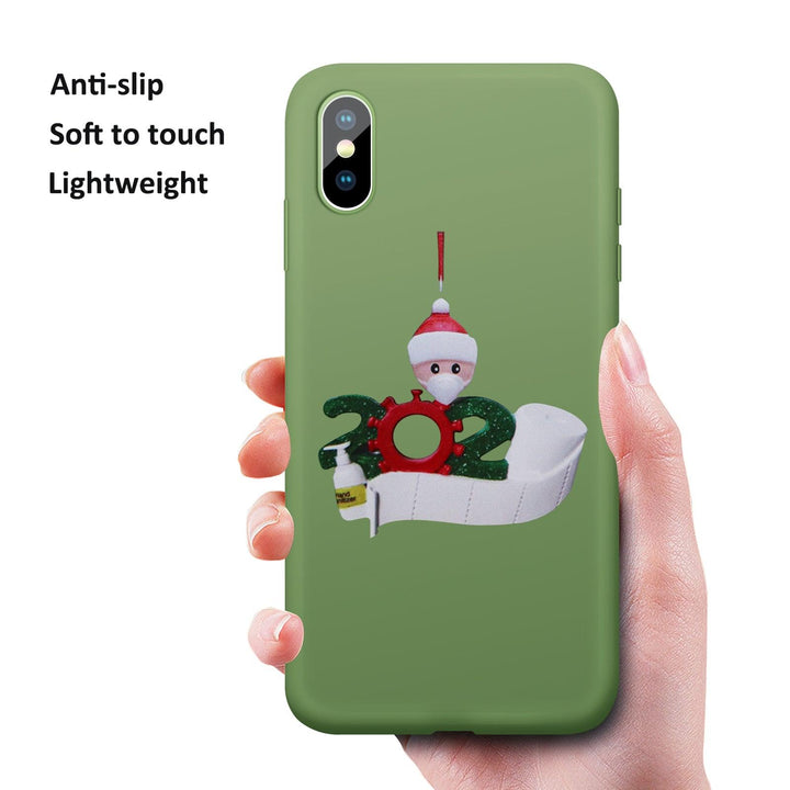 HEKIWAY iPhone X Case,iPhone Xs Case, Liquid Silicone Gel Rubber Full Body Protection Shockproof Case with Personalized Quarantine 2021 Christmas Ornament for iPhone Xs/iPhone X 5.8 inch - Trendha