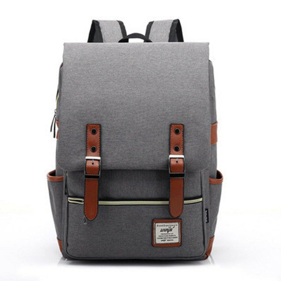 Business Backpack Laptop Bag Canvas Shoulders Storage Bag Men Women 17L Travel Handbag Schoolbag for 15.6inch Notebook - Trendha