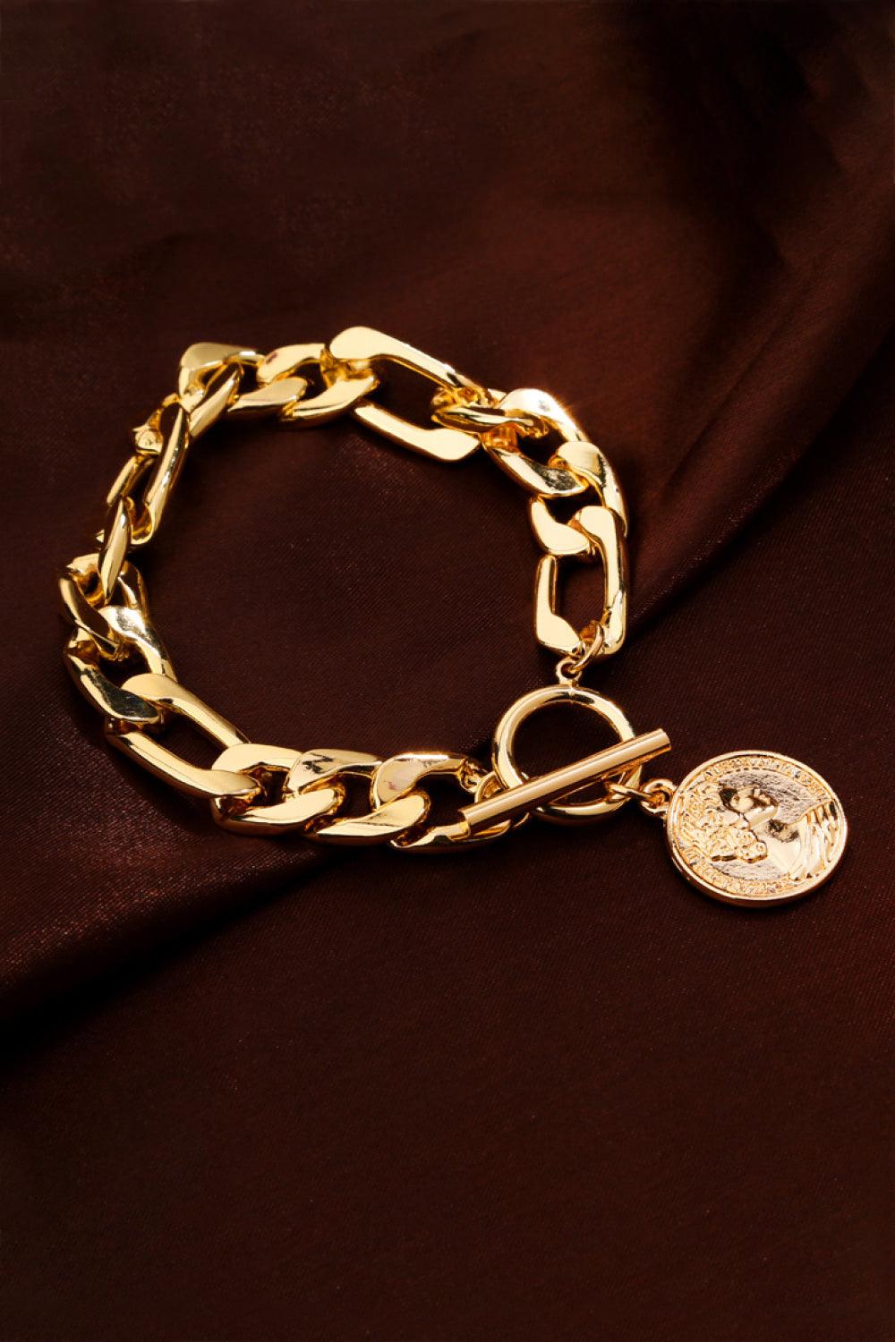 Chunky Chain Toggle Clasp Bracelet - Trendha
