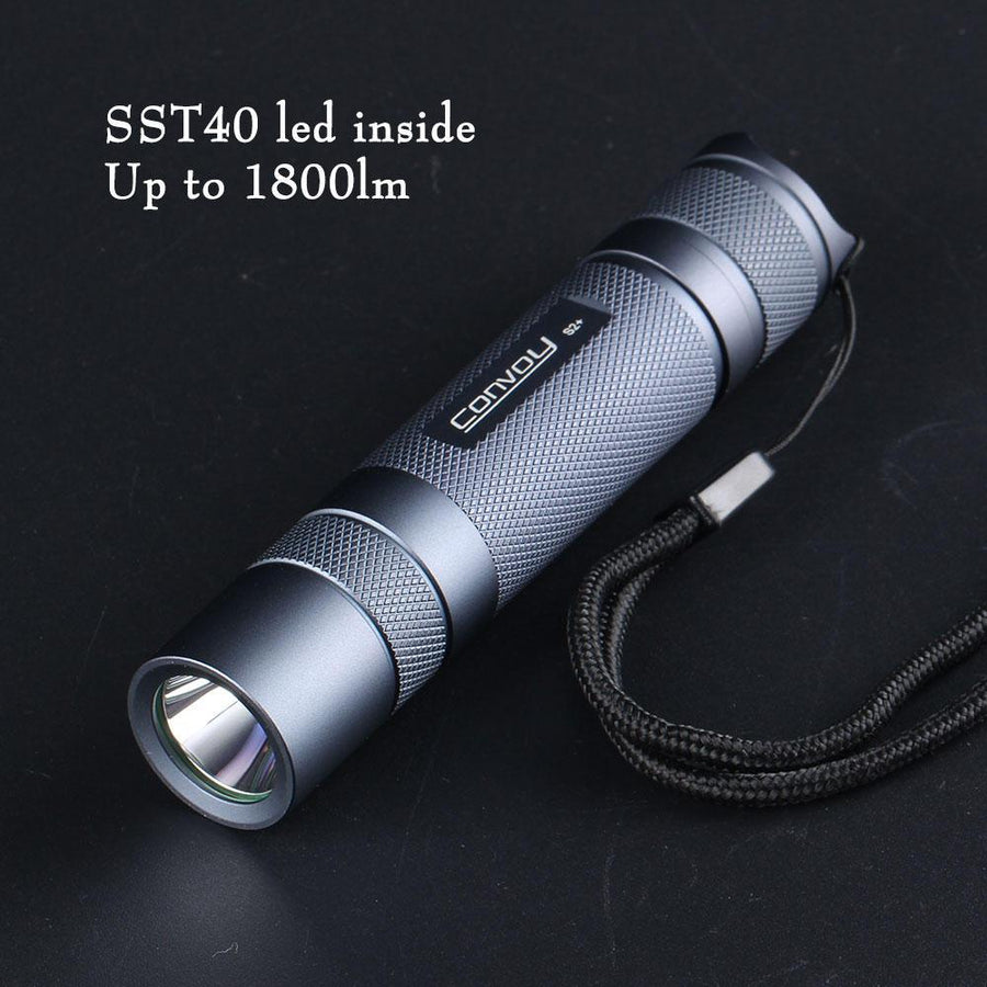 Gray Convoy S2+ SST40 1800lm 5000K 6500K Temperature Protection Management 18650 Flashlight - Trendha