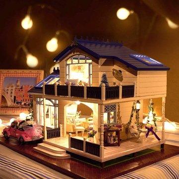 Cuteroom 1:24DIY Handicraft Miniature Voice Activated LED Light&Music with Cover Provence Dollhouse - Trendha