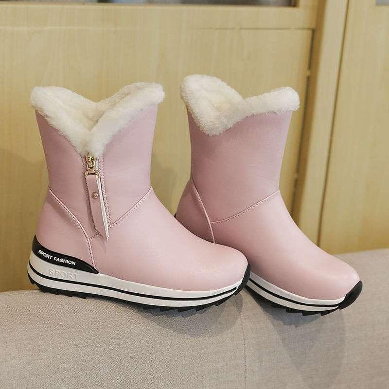 Snow Boots Women's Plus Cotton Plus Velvet Waterproof Cotton Shoes, Big Children's Short Boots - Trendha