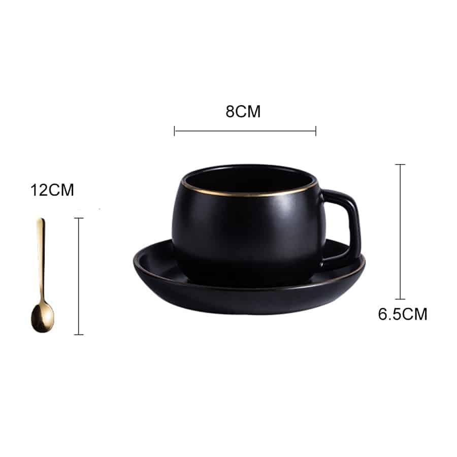 Coffee Cup and Saucer in Black - Trendha