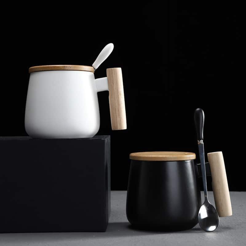 Color Block Coffee Mug with Spoon - Trendha