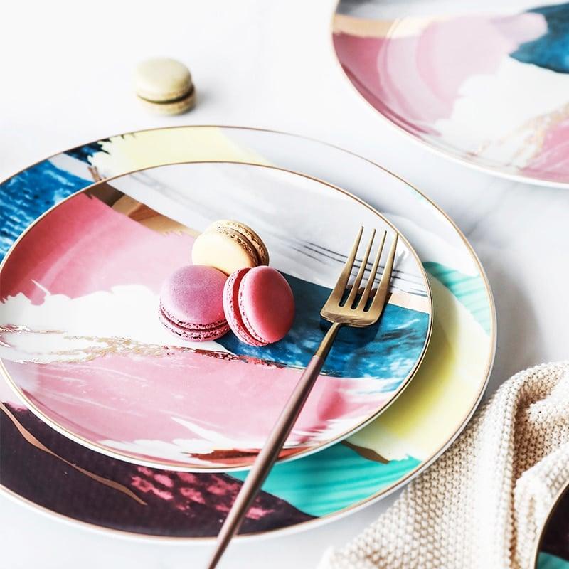 Color Bloock Ceramic Plate - Trendha