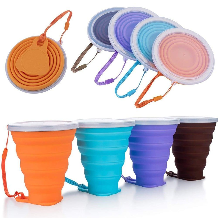 Colorful Folding Silicone Cup with Strap - Trendha