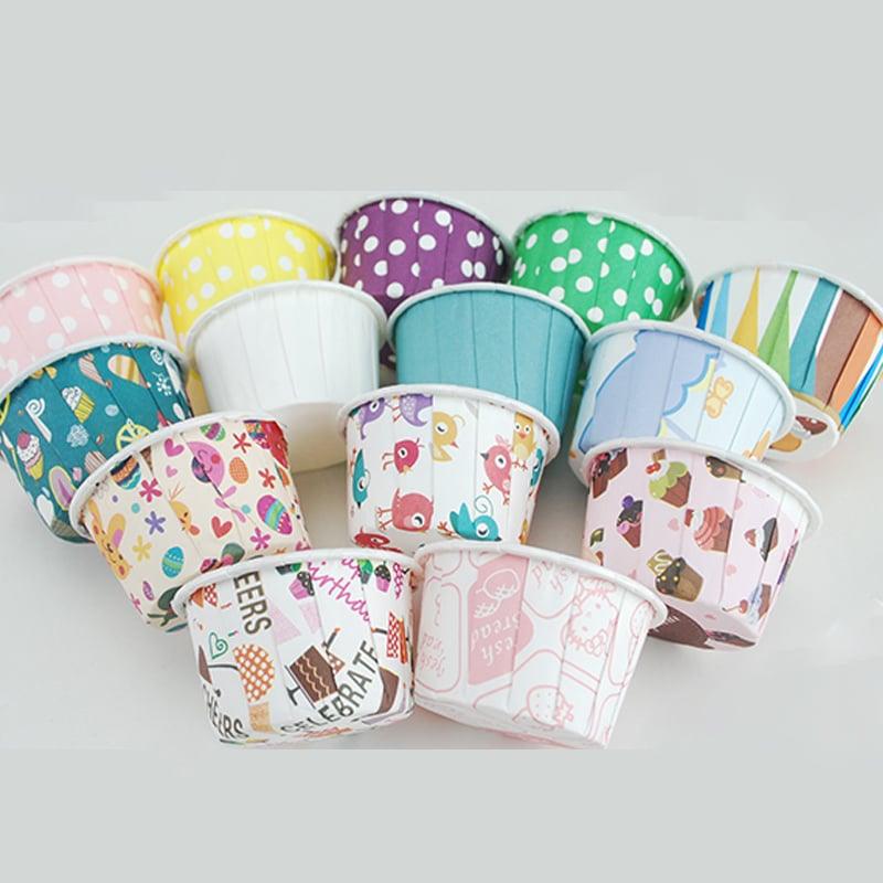 Colorful Paper Cupcake Cups Set - Trendha