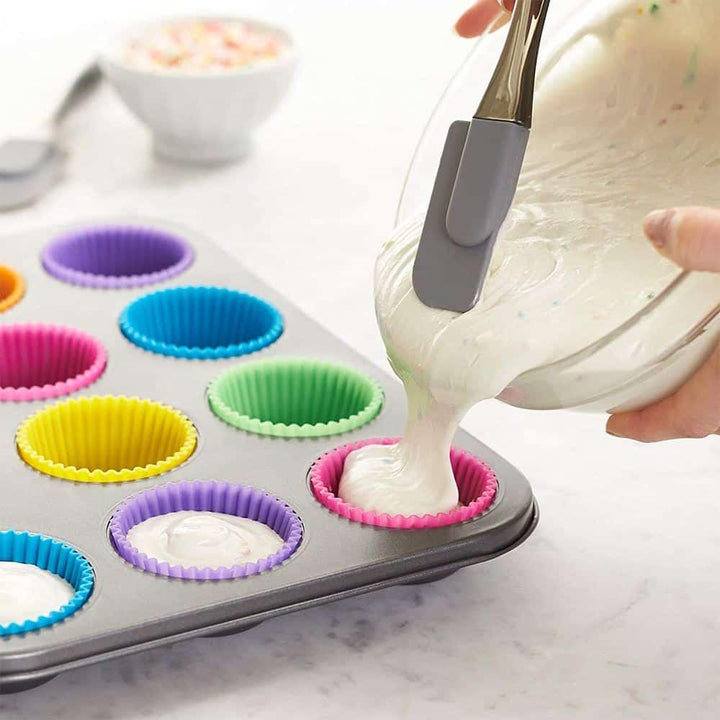 Colorful Round Shaped Silicone Cupcake Molds 12 pcs Set - Trendha