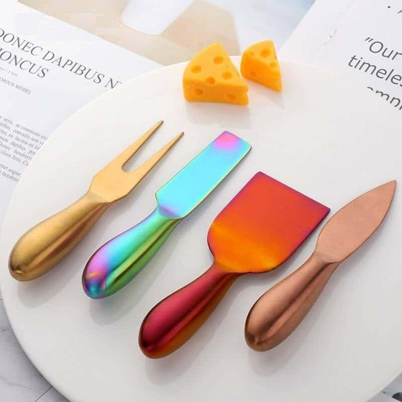 Four-Piece Stainless-Steel Cheese Knife Set