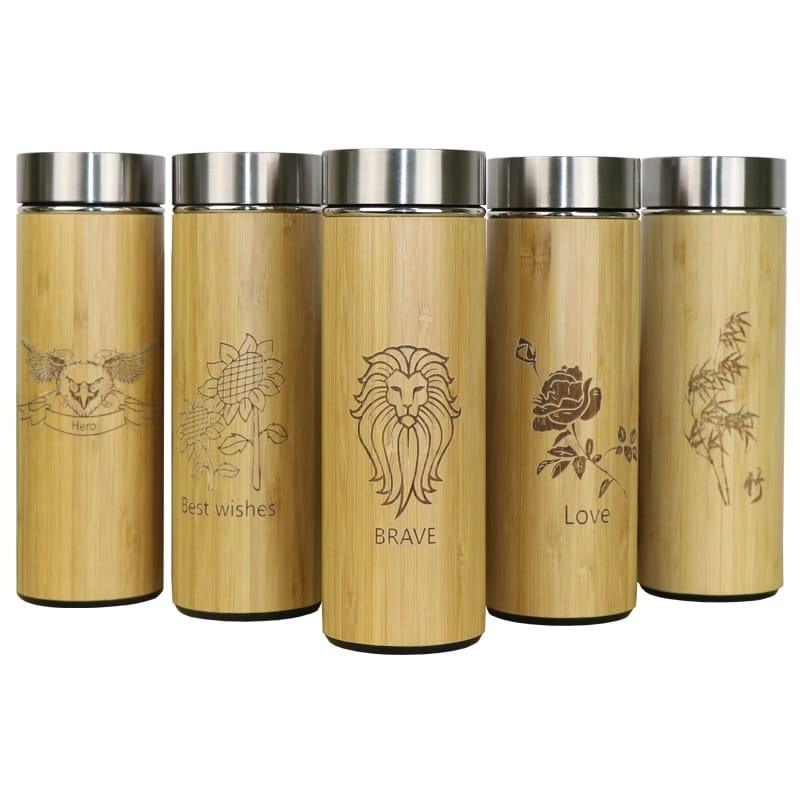 Creative Straight Cup Bamboo Travel Insulated Thermo