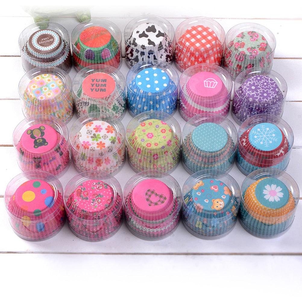 Cute Disposable Greaseproof Eco-Friendly Paper Cupcake Cases Set - Trendha