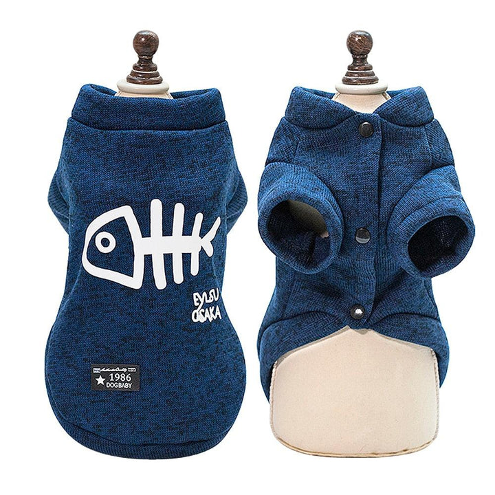 Cute Fish Bone Printed Hoodies for Small Dogs - Trendha