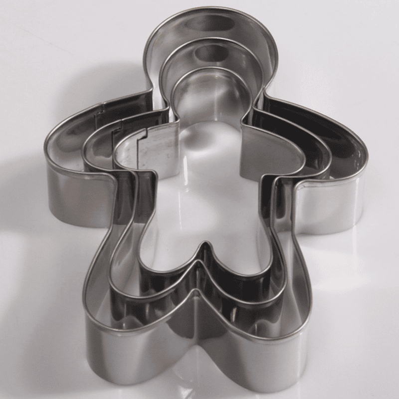 Cute Gingerbread Man Shaped Eco-Friendly Stainless Steel Cookie Cutters Set