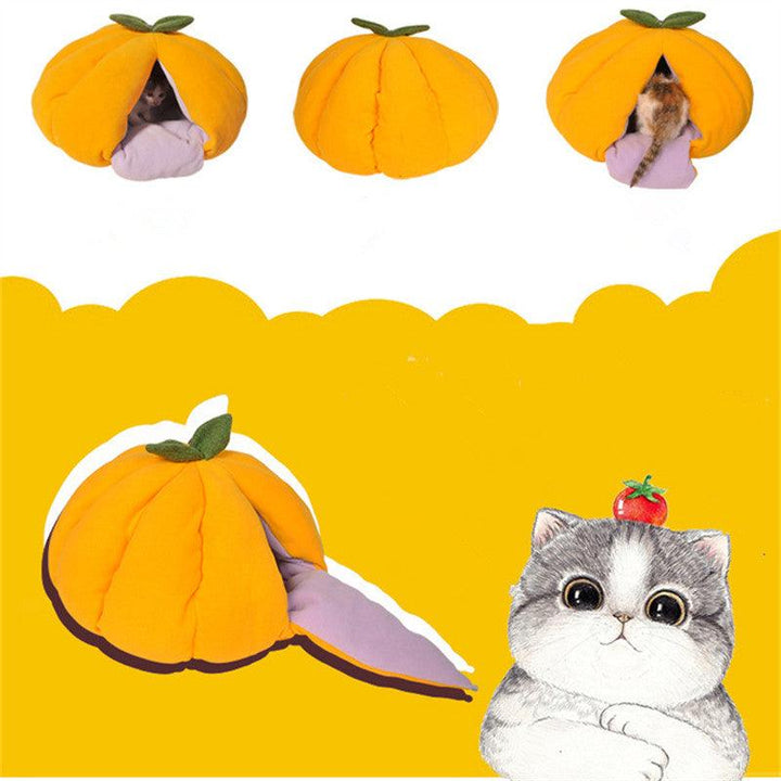 Cute Pumpkin Shaped Sleeping Bed for Cats - Trendha