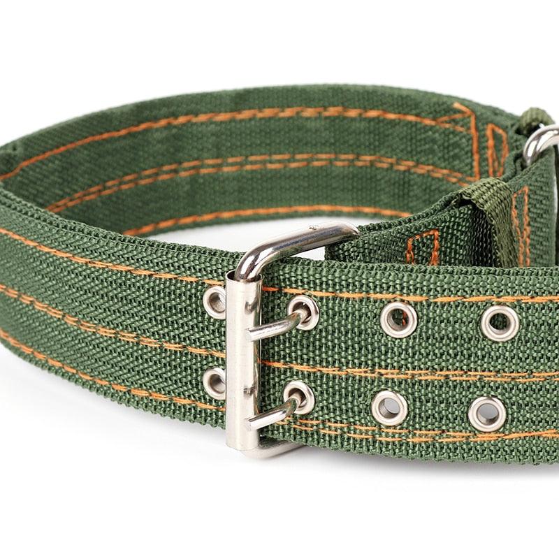 Cute Solid Army Green Canvas Dog's Collar - Trendha