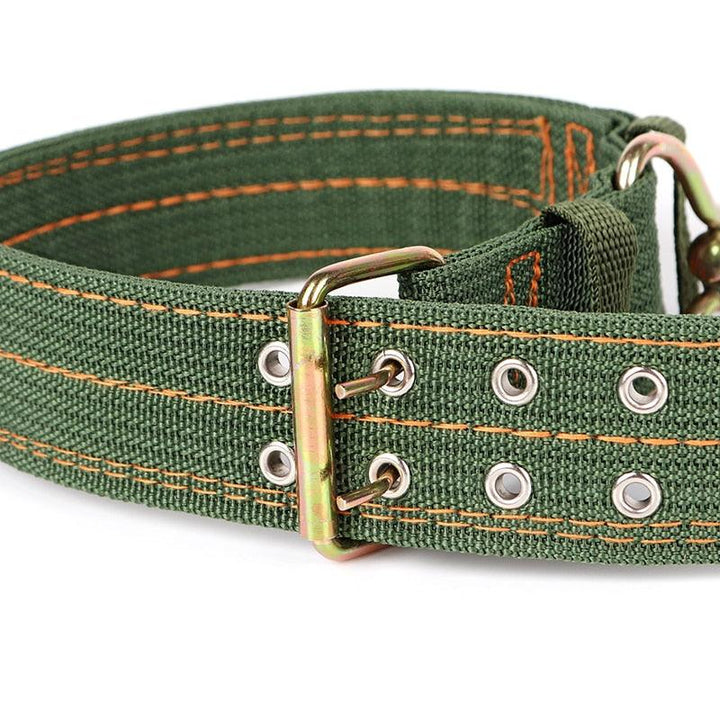 Cute Solid Army Green Canvas Dog's Collar - Trendha