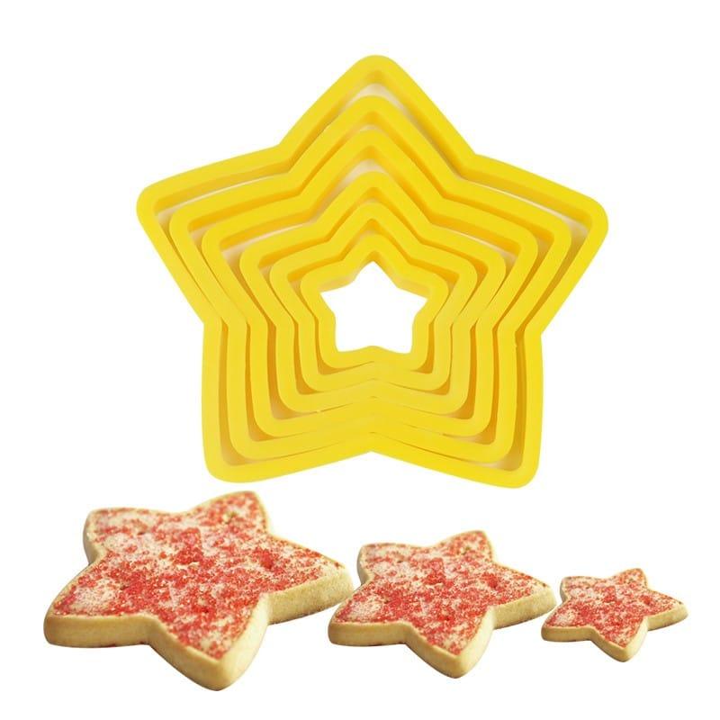 Cute Star Shaped Eco-Friendly Plastic Cookie Cutters Set