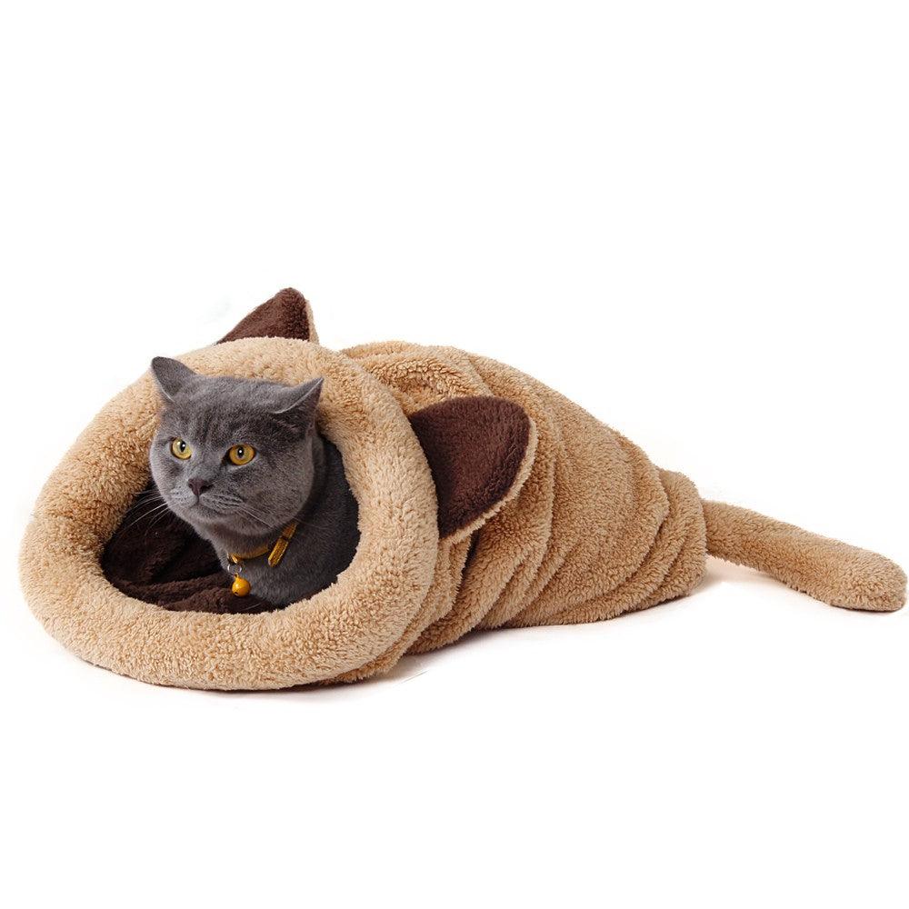 Cute Warm Animal Shaped Plush Cat Sleeping Bag - Trendha