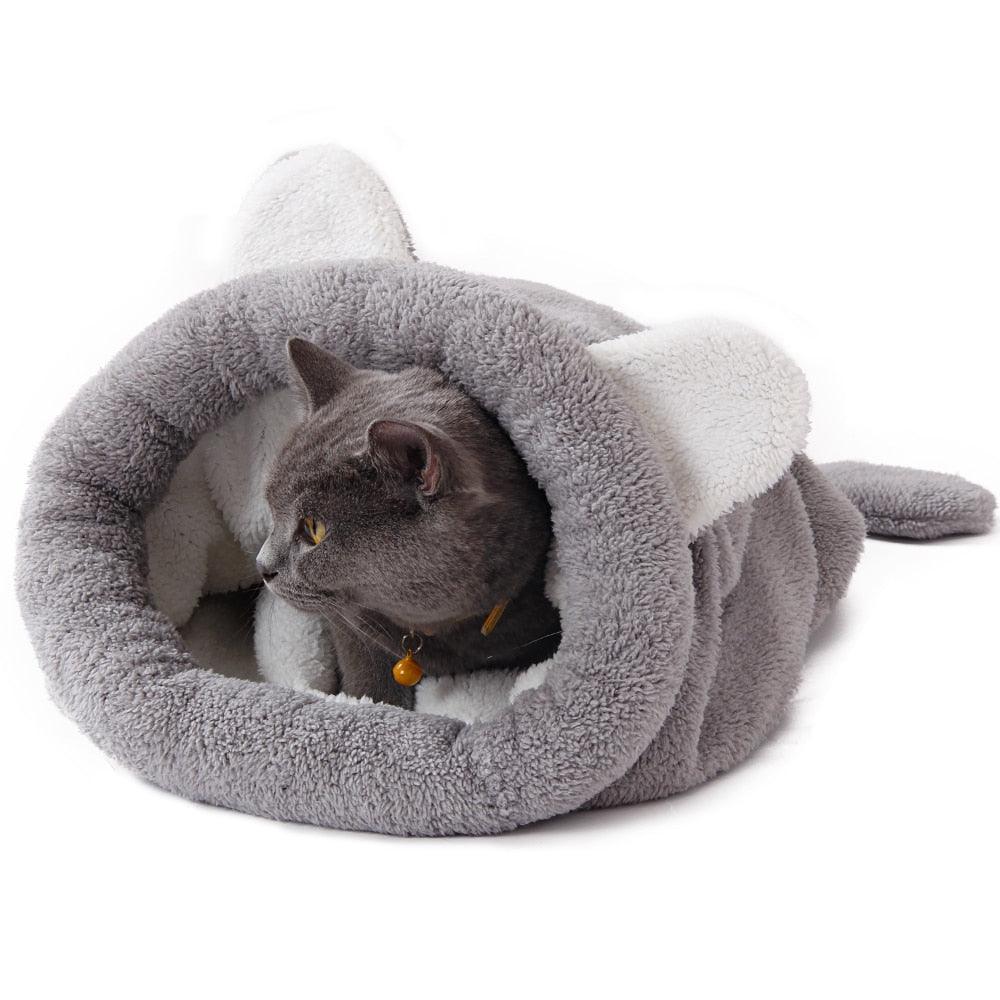 Cute Warm Animal Shaped Plush Cat Sleeping Bag - Trendha
