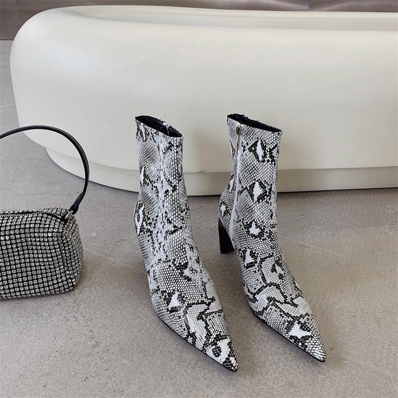 Women's Pointed Toe Stiletto Boots With All-match Temperament - Trendha