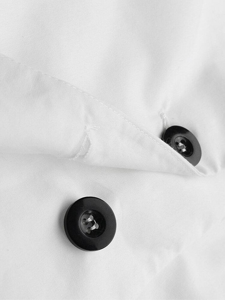 V-neck Oblique Placket Design Bell Sleeve Casual Dress - Trendha