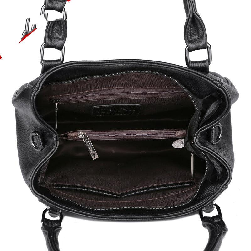 Simple Casual Soft Leather Crossbody Shoulder Bag - Trendha