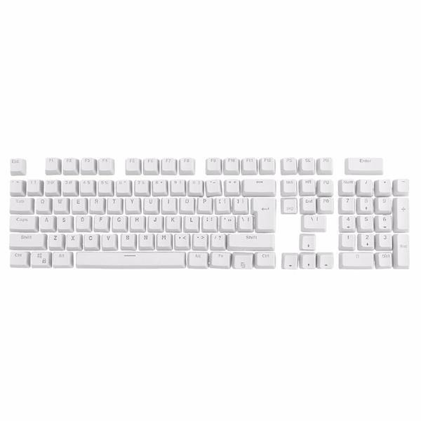 106 Keys White Translucent Keycap Set OEM Profile PBT Double Shot 104 Keycaps for Mechanical Keyboard - Trendha