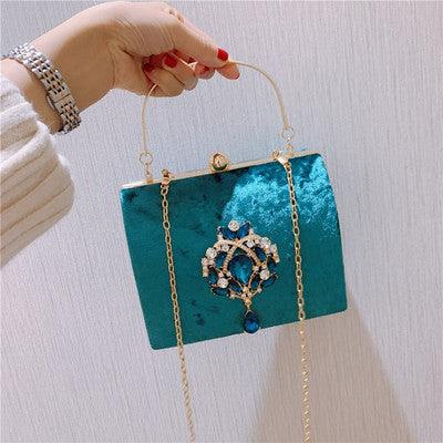 Women's Velvet Retro Small Square Bag - Trendha