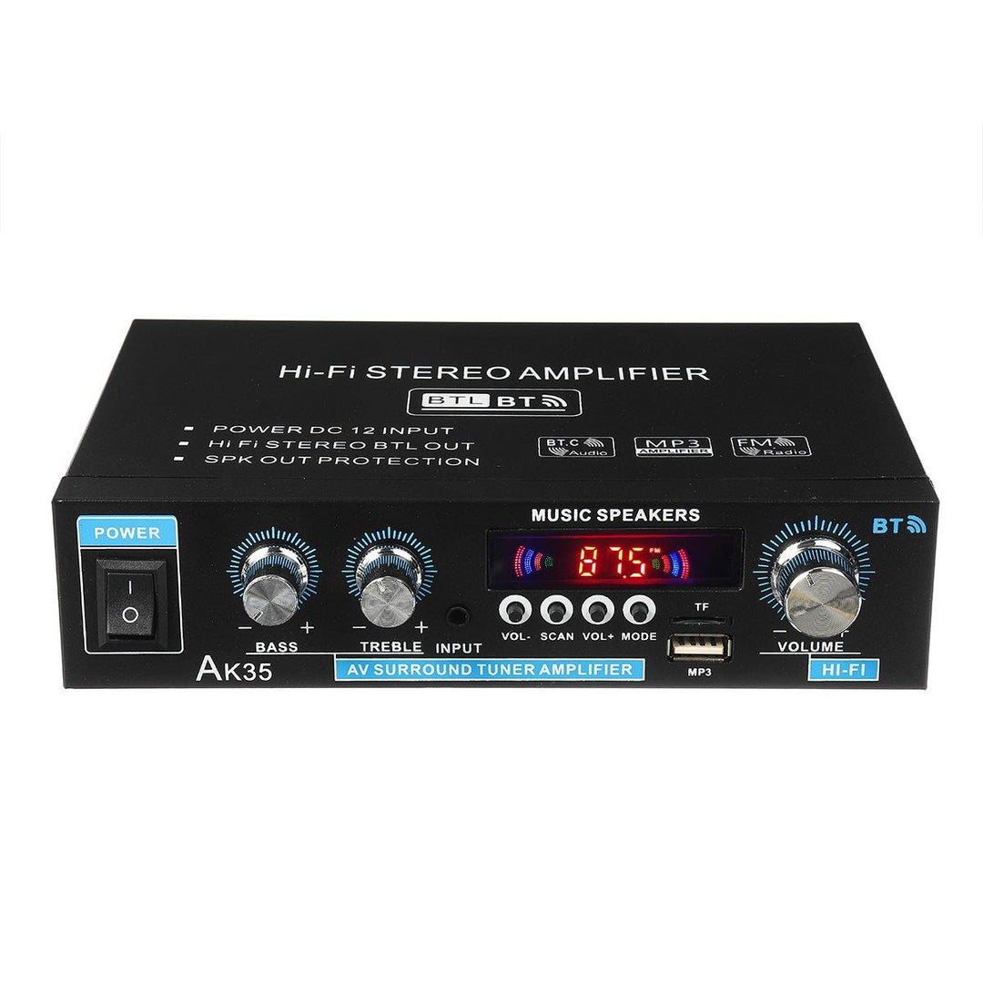 AK35 2x30W Digital HIFI Power Amplifier bluetooth 5.0 USB FM TF Card Stereo Home Theater Car Audio 110V 220V AMP with Remote Control - Trendha