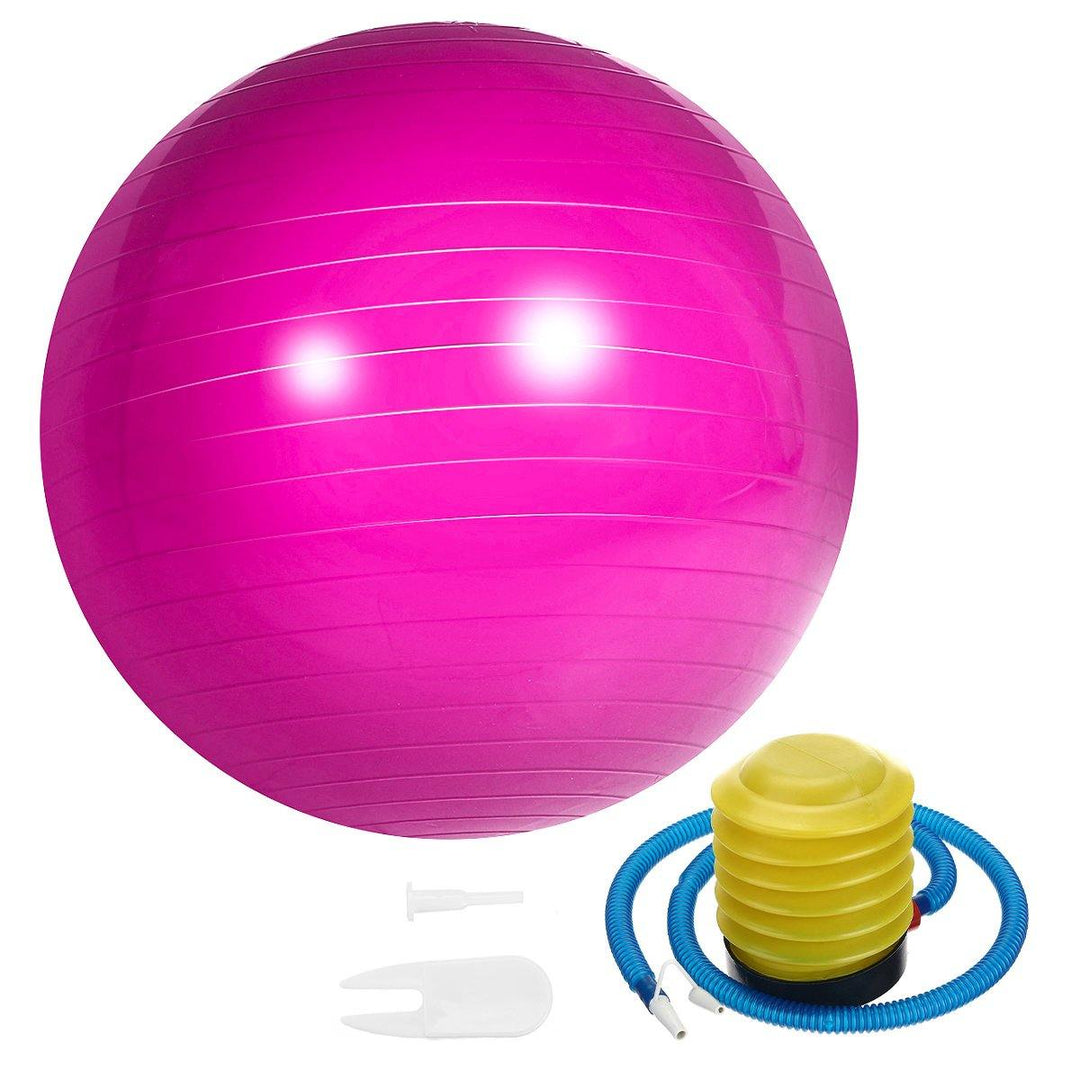 75CM Anti-burst PVC Thickened Yoga Ball Kit Set Stability Balance Ball Pilates Exercise Yoga Ball+Pump+Airlock - Trendha