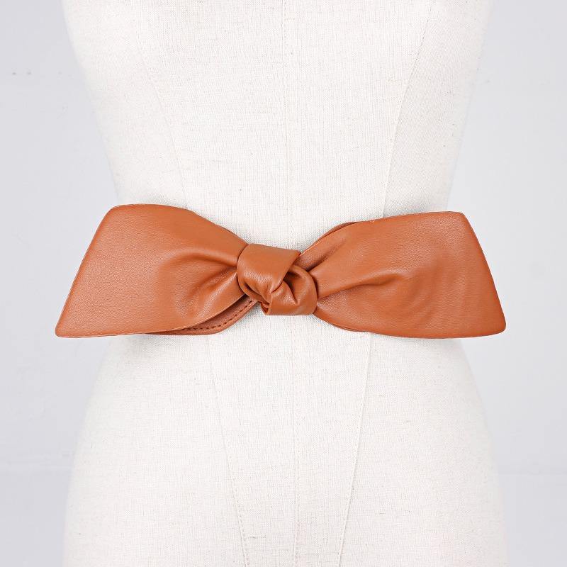 Skirt Decoration Bow PU Belt - Trendha