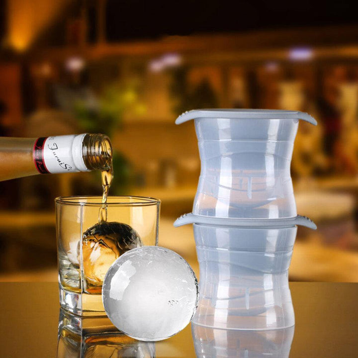 Silicone Ice Hockey Mould Large Round Ice Tray With Lid Creative DIY Whiskey Ice Cube Mould Ice Tray - Trendha