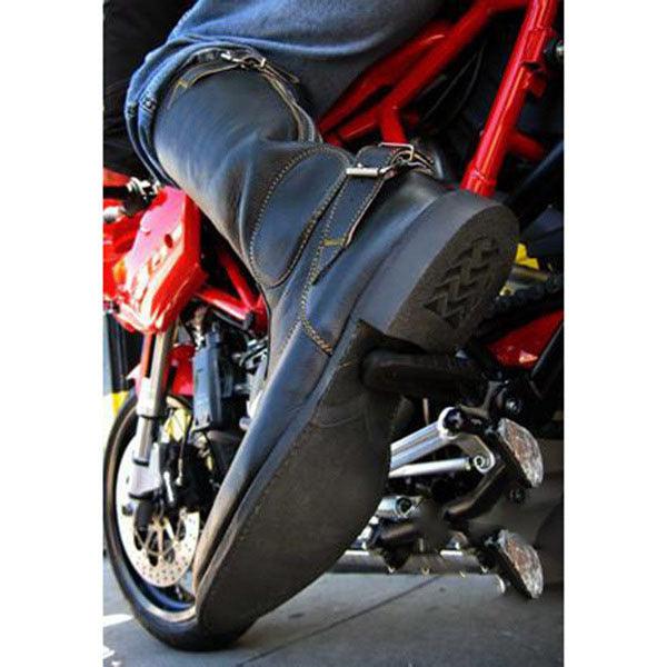 Men's Large Size Motorcycle Boots With High Metal Trim - Trendha