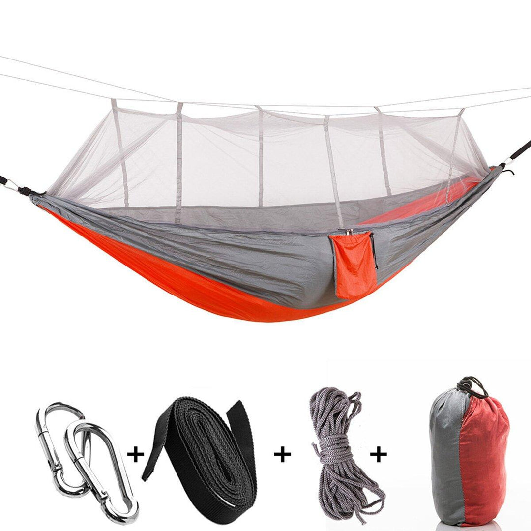 260x140cm Outdoor Double Camping Hammock Hanging Swing Bed With Mosquito Net - Trendha