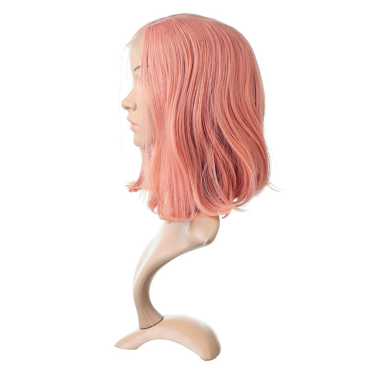 12/14 inch Pink Bob Lace Front Wig Human Hair Pre Plucked Blonde Grey Green Ombre Short Bob Wigs - Trendha