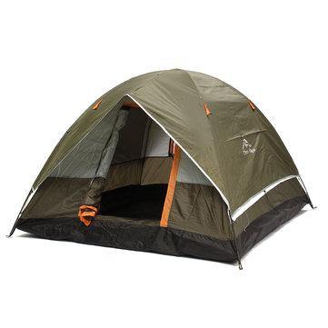 Outdoor 4 Persons Camping Tent Double Layer Waterproof Windproof Anti-UV Sunshade Canopy - Trendha
