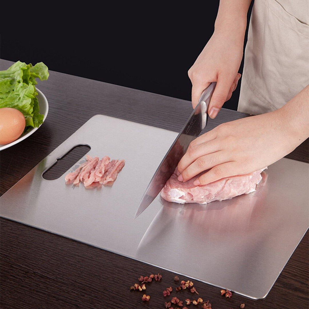 Stainless Steel Kitchen Chopping Board Block Easy Clean Cutting Board Fruit Vegetable Meat Chopping Board Practical Kitchen Tool - Trendha