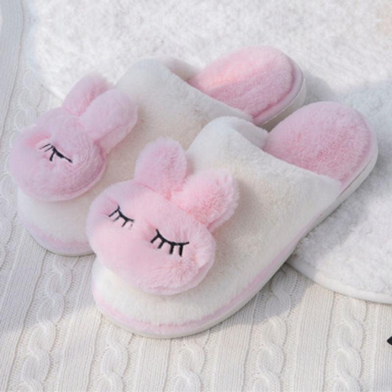Cotton Slippers Female Winter Couple Home Confinement Shoes Cute Non-slip Plush Slippers - Trendha