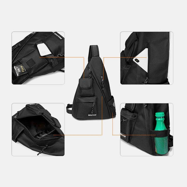 Men Oxford Large Capacity Multi-Pocket Retro Casual Street Crossbody Bags Backpack - Trendha