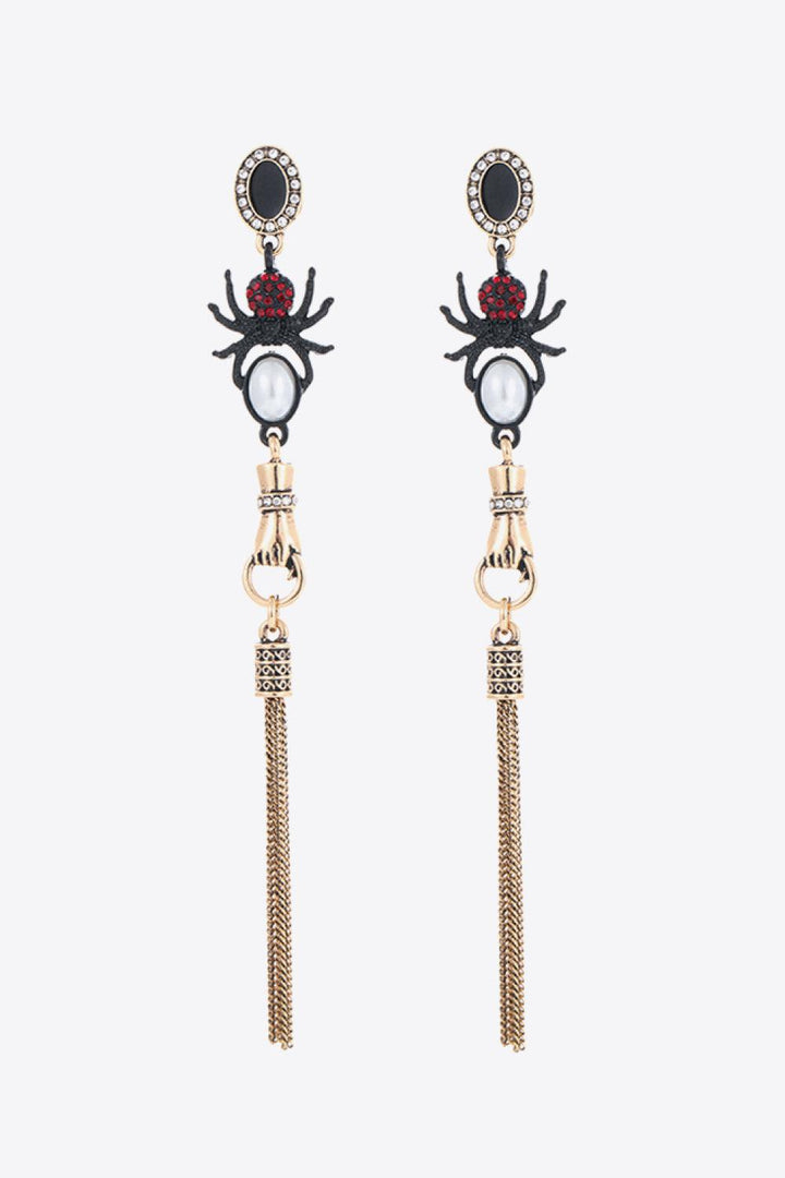 18K Gold-Plated Spider Drop Earrings - Trendha