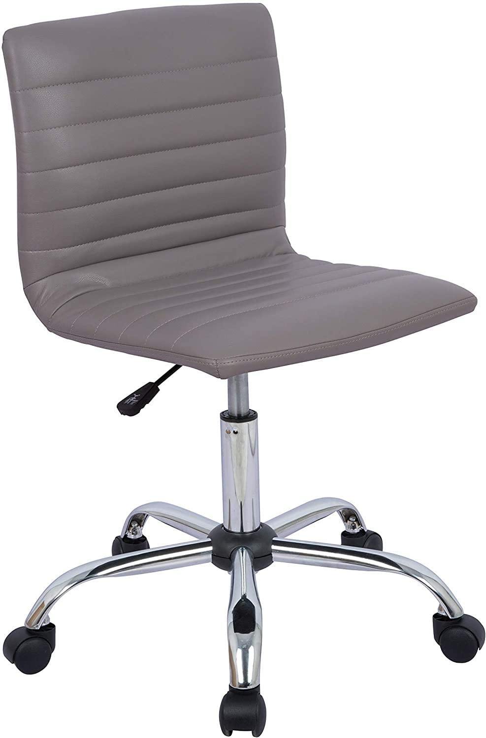 Home Office Chair Computer Chair Adjustable Height Ribbed Low Back Armless Swivel Conference Room Task Desk Chairs - Trendha